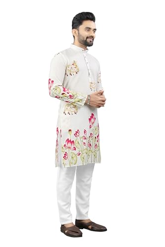 Image of Trustous Kurta Pyjamas set for Mens | Pyjamas with kurta PRINTED and classis look |KURTA Pyjamas SET