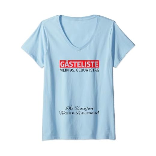Mujer Gästeliste Mein 95. Geburtstag Libro de visitas Firma Camiseta Cuello V