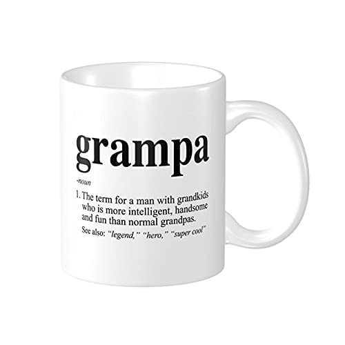 Wisedeal Grampa Definition Coffee Mug Grampa Defined Tea Cup Funny Birthday Gift Ideas for Papa Dad Uncle Fun Cool Grandpa Fathers Day Present Fathers Grandfather Ceramic White 11 Oz