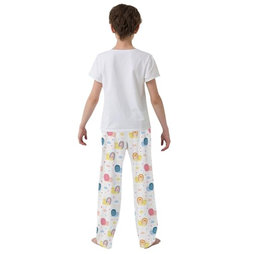 Colorful Snail Boys Long Pants Soft Trousers Elastic Waist Kids Lounge Bottoms with Pockets S-XL3