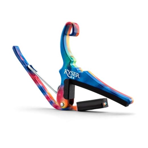 Kyser Quick-Change Capo for 6-string acoustic guitars,Tie-Dye, KG6TD