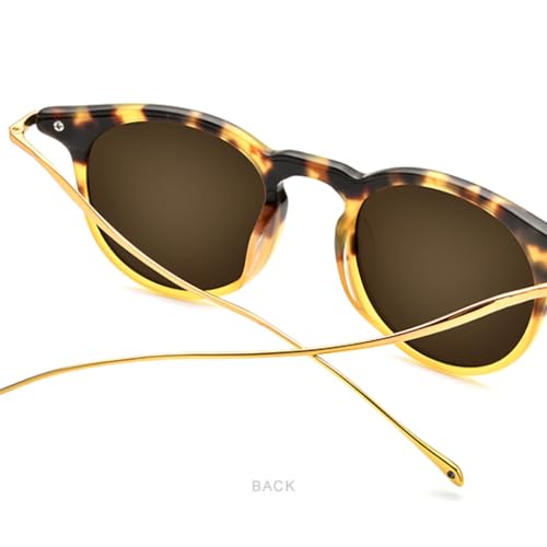 Trendige Sonnenbrille für Herren, Vintage, runde Sonnenbrille für Damen, hochwertige verspiegelte UV400-Töne