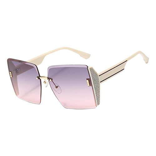 Elegabrillia Gafas de Cuadradas Retro Accesorio Funcional con Material Ligero de PC Protección Solar Adecuada para Conducir Performance Vacacion, Marco Beige