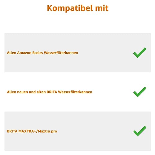 Foto von Amazon Basics Wasserfilterkartuschen, 6 stück, 1er-Pack, passend für alle BRITA Systeme inkl. PerfectFit & Amazon Basics Systeme