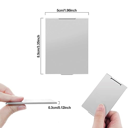 Redamancy 2pcs Taschenspiegel, 8,5x5cm Reisespiegel, Klappbar Spiegel Klein, Ultradünn Kleiner Spiegel, Taschenspiegel Klein, Geeignet für Reisen, Schule, Büro Camping und Make-Up