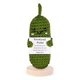 FauKait Emotional Pickle Crochet Handmade Emotional Support Cucumber Friends/Family Cucumber Knitting Doll Christmas/Birthdays Gifts