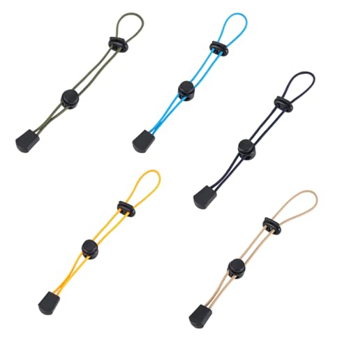 LAKPYN Cordino Elastico Con Fissaggio a Fibbia - 5 Pezzi,Attacco Per Bastoni Da Trekking Fibbia,Corda Elastica,Per Alpinismo,Campeggio,Trekking All'Aperto (5 Colori)