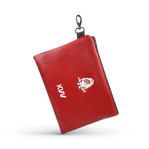 KVV Premium Waterproof Golf Pouch - PU Leather Accessory Bag with Velvet Lining