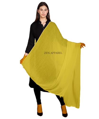 Image of Zen Women's Solid Premium Cotton Dupatta 2.25 Meters 100% Pure Cotton