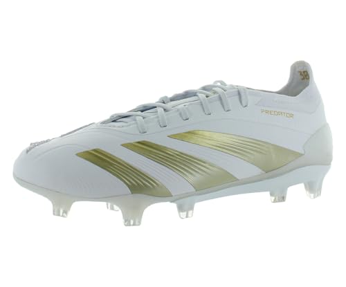 adidas Tênis unissex Predator Elite FG, Calçado branco/dourado metálico/calçado branco, 6.5 Women/5.5 Men