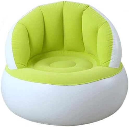 COMFET Inflatable Sofa With Backrest (foot pumb), Flocking Folding Air Sofa Chair, Portable Outdoor Inflatable Lazy Sofa for Camping, Travel, Backyard, Reading, Game/Living room (ADULT SIZE)(GREEN)