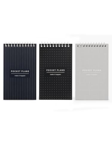 Image of DOODLE Pocket Plans Mini Spiral Notepads Set of 12 | 3 x 5 Inch Pocket Notepad with Top Spiral Binding | Pack of 12 Small Notepads for Notes, Lists, Reminders, To-Do & Desk Use | Assorted Designs