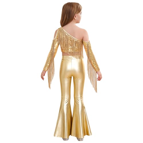 Compétition performance vêtements danse fille ensemble or disco 15-16 ans - 2