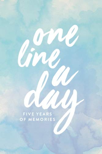 One Line A Day: Five Years of Memories, Purple and Blue Watercolor, 6x9 Diary, Dated and Lined Book