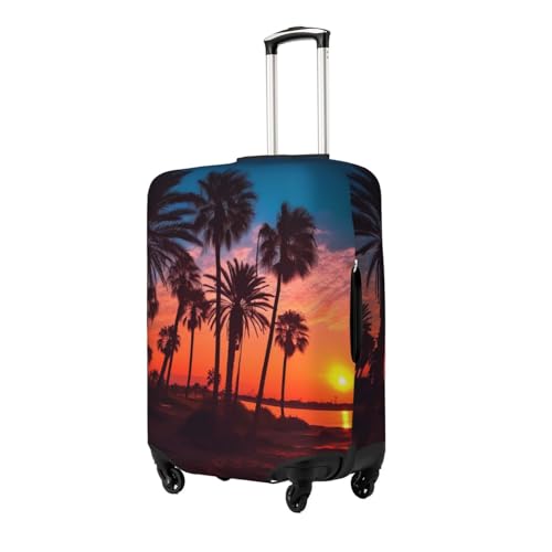 Palm Tree Sunset Luggage Cover Stretch Washable Suitcase Protector Suitcase Cover Anti-Scratch Luggage Sleeve Elastic Suitcase Case Protector Baggage Cover Fits 18-32 Inch2