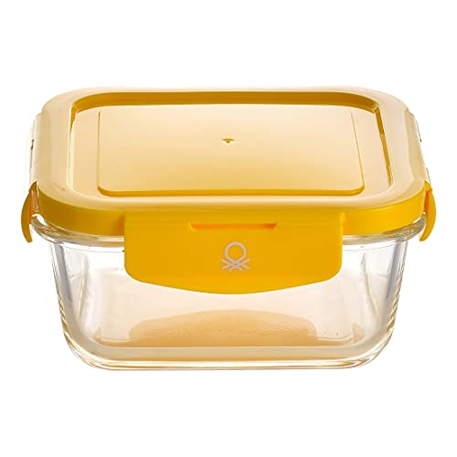 Fiambrera Rainbow Be Benetton Amarillo Plástico Vidrio De Borosilicato 340 Ml