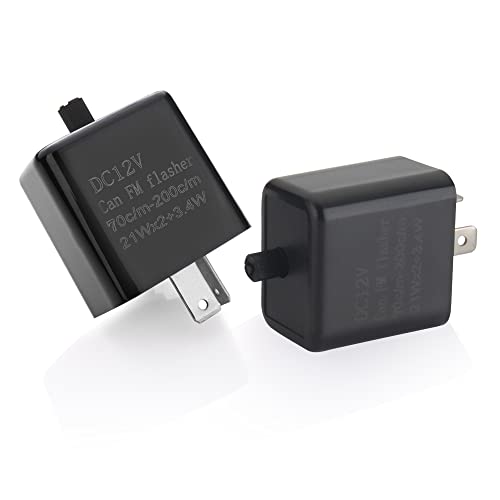 2 Pin Flasher Relay 12V Motorcycle Speed Adjustable Fix For Led Turn Signal Hyper Flash Universal 2Pcs Electronic (Black,2Pcs) #TOP22
