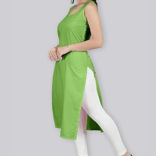 Image of Cotton Inner Slip camesoli for Women, Full Length Inner for Chikankari Kurti, Women Indoor Dress Cotton Sleeveless camesole,Holi Outfit