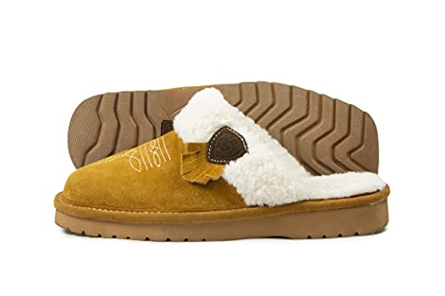 Ariat Women's Indoor & Outdoor Rubber Bottom Jackie Square Toe Slippers, Tan, 7 #TOP1