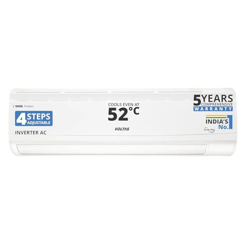 Voltas 185V Vectra CAR 1.5 ton 5 star,New star rated, inverter Split AC|4-IN-1 Adjustable modeHigh ambient Cooling-cools even at 52°C|Anti dust filter with Anti-microbial coating|Copper Coil|White