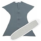 SleepingBaby Zipadee-Zip Transition Swaddle (Classic Grey, X-Small for 3-6 Months) and Snuggle Strap (Grey, One Size) - Wearable Baby Blanket and Accessory for Easy Diaper Changes - Polyester, Spandex