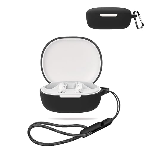 Redmi Buds 4 Lite �p �P�[�X �J�o�[ �yNOUKAJU�z ���C�����X �C���[�z�� �V���R�� �ی�P�[�X �i�J���r�i�t��+�X�g���b�v�t�� �j �����h�~ �L�Y�h�~ �ϏՌ� �����[�d�\ �h�� �h�o (�u���b�N)