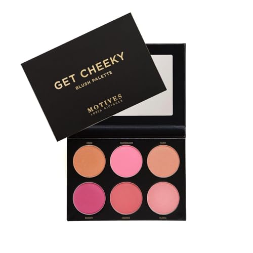 Motives Get Cheeky Blush Palette (6 Well) - Matte and Shimmer Blushes for Every Skin Tone - Silky Smooth, Buildable Formula for Natural or Bold Looks - Face Makeup Beauty Blush Palette