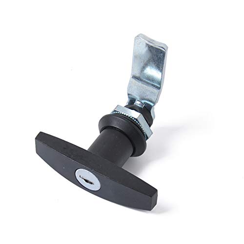 T-Griff Schloss Kit mit Schlüsseln T-Griff Garagentorschloss Türschloss für Anhänger Wohnwagen Werkzeugkastenschloss (Schwarz, 1 Stück)