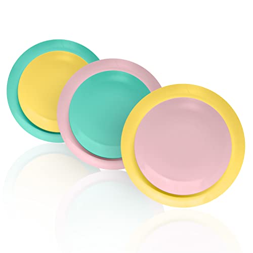Trendables Light Yellow Disposable Plates Set 60 Pack Light Yellow Fancy Plastic Plates Wedding Plates Plastic Plates Disposable Fancy Plastic Plate Set For Party Plates Heavy Duty Plastic Plates #TOP6