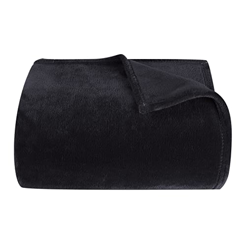 Throw Blanket, 60 * 79 Inch Soft Microfiber Polyester Cozy Lightweight Plush Skin-Friendly Fleece Blanket,All Seasons Universal Breathable Warm Blanket Couch Blanket for Sofa Bed Take a Nap,Black