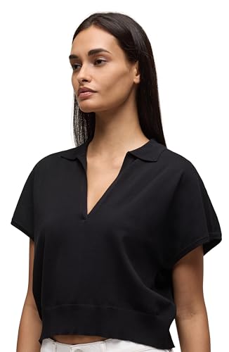 Image of HUDSON Women's Draped Collared V-Neck Sweater