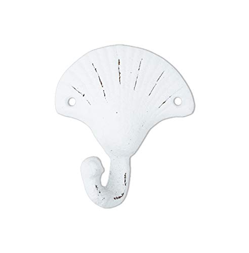 Sea Snail Starfish Shell Shape Cast Iron Nautical Wall Hooks Set, 3-Pack Assorted Rustic White Seaside-Themed Wall Mount Coat Hooks, Beach Coastal Wall Decor - Image 5