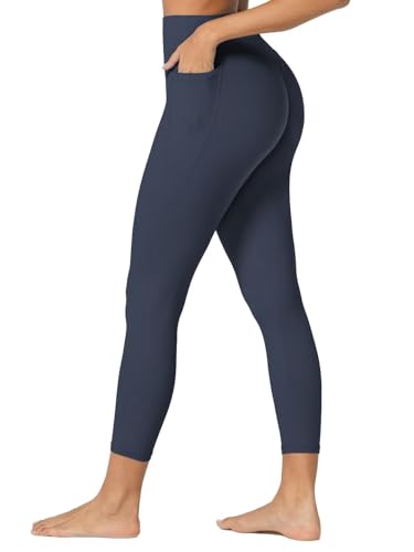 Leggings capri con control de abdomen Sunzel con bolsillos ocultos mallas cortas de yoga gris azulado
