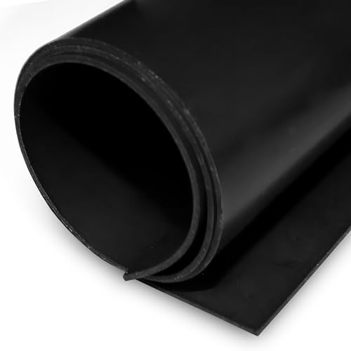 Image of Exactly Rubber - Commercial Grade Silicone Sheet, 60A Durometer Silicone Mat, -80 to 450F Temperature Resistant Rubber Mat, Rubber Sheet with 350% Elongation, Made in The USA, 1 /32 x 9 inch x 24 inch, Black