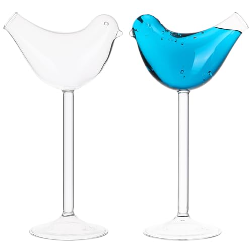 2 Pz Bicchiere Di Vino Uccellino Occhiali Da Roccia Uccello Bicchiere Di Asmr Bicchieri Cocktail Bicchieri a Calice Da Martini Coppa Cocktail Tazza Mulino Succo
