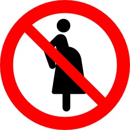 Set of 5 Pregnant Women No Access Stickers Diameter 10 cm – Safety Signs Stickers – Durable for Indoor and Outdoor Use