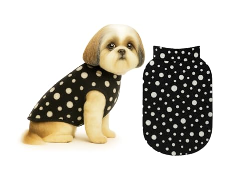 Image of The Pets Company Dog Winter Coat Jacket, Clothes, Windproof, Light Weight, Washable, Ultra Warm Thick Fleece Lined Dog Vest for Cold Weather Protection, (Polka Black Cherry, Small - 14 Inch)
