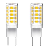 Noobibaba Upgraded Glass Microwave Light Bulbs Under Hood, G8 LED Bulb for LG Samsung GE Microwave Light Bulb GY8.6 Bi-Pin Base, 4W 120V Replace WB08X10057 WB08X10051 Warm White 2-Count