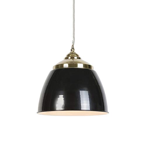Preisvergleich Produktbild QAZQA Modern Art Deco Esstisch / Esszimmer / Pendelleuchte / Pendellampe / Hängelampe / Lampe / Leuchte schwarz mit Messing - Mumbai / Innenbeleuchtung / Wohnzimmerlampe / Schlafzimmer / Küche Stahl R