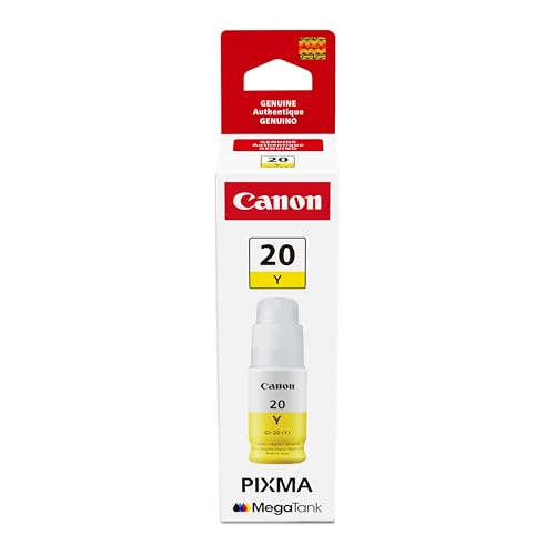 Canon GI-20 Genuine Yellow Ink Bottle, Compatible with Megatank G5020,...