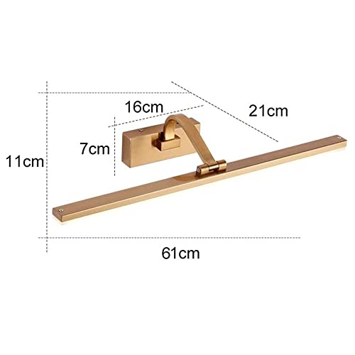Lampe Frontale en Métal Doré LED Orientable pour Miroir Sombre - 8