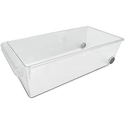 Cajones Congelador Frigorifico TIENDA EURASIA - Cajon para Frigorifico Transparente, con Tirador y Ruedas, Almacenamiento para Nevera, Frutas, Verduras, Alimentos, para Congelador (23x37x15 cm)