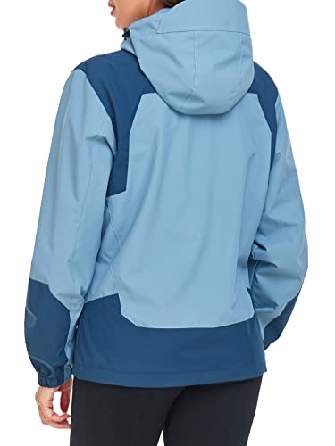 Saphirose Womens Waterproof Rain Jacket Lightweight Active Outdoor Raincoat With Removable Hood (Blue,X-Large) #TOP2