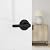 Kwikset Henley Interior Passage Door Handle, Lever For Closet and Hallway Doors, Reversible Non-Locking Handle Lever, Matte Black, with Microban Protection