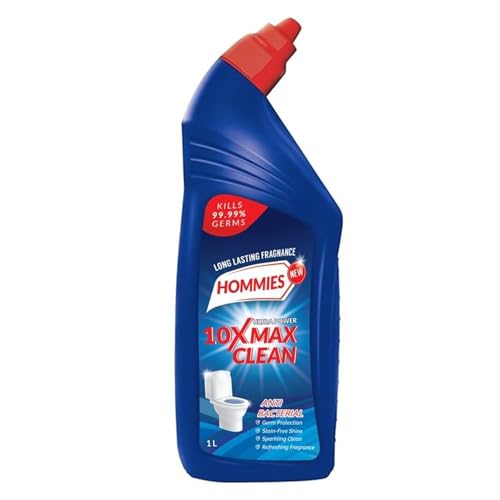 Image of Hommies Ultra Power Toilet Cleaner Liquid, 1 Litre | Kills 99.99% Germs | 10X Tough Stain Removal & Limescale Protection | Rapid Action Deep Clean for White Toilets | Long-Lasting Fresh Fragrance