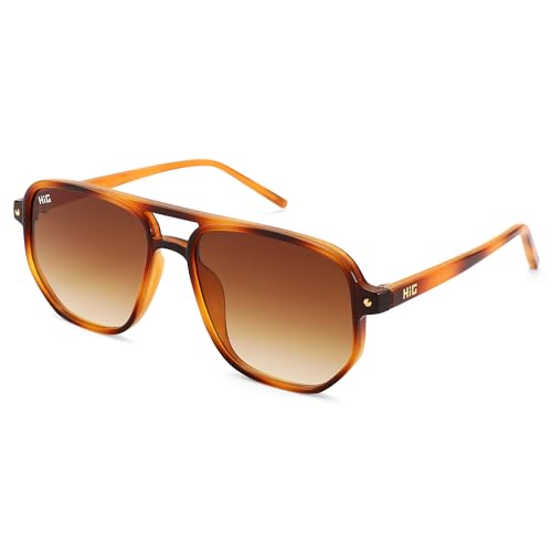 Vintage Square Aviator Sunglasses for Women Men Trendy 70s Double Bridge Frame UV400 Protection Shades