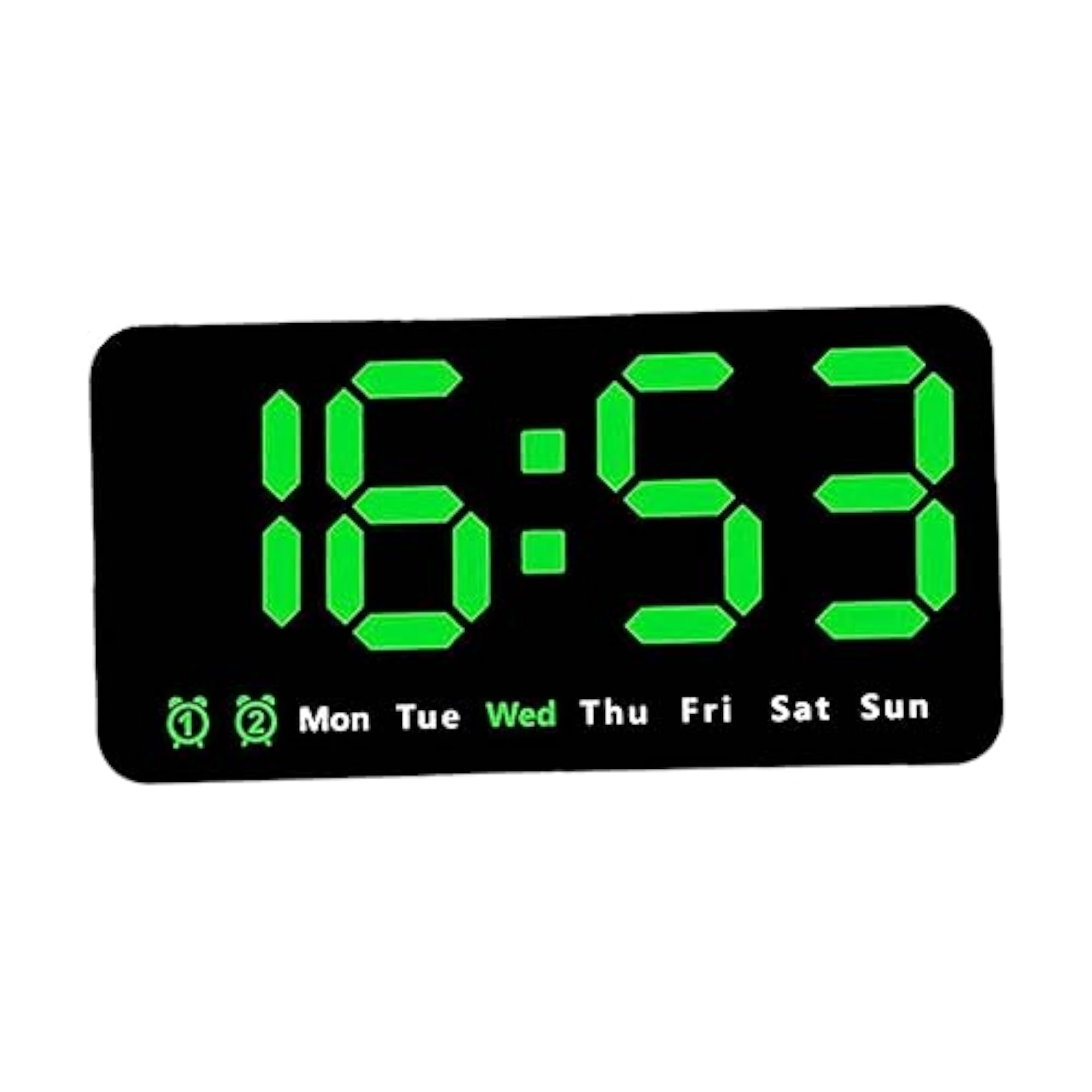 Dimmable LED Desktop Alarm Clock, Green