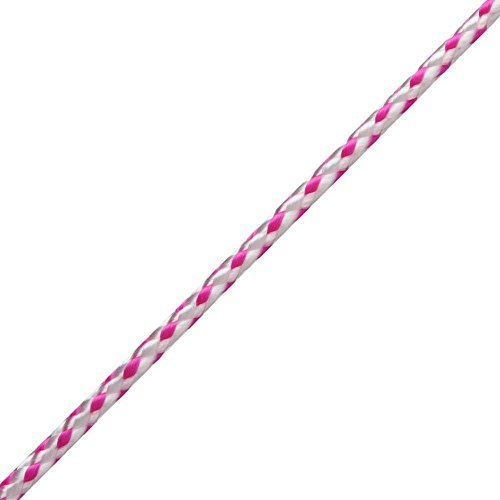 3/16 in. x 50 ft. White/Pink Diamond-Braid Poly Rope