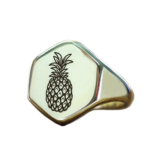 Bague ananas hypoallergénique en argent sterling pour peaux sensibles
