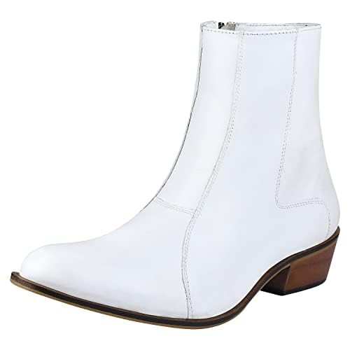 Image of LIBERTYZENO Mens Animal Print & Plain Leather Adults High Ankle Retro Dress Boots for Easter Gift